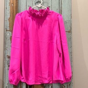 J.Crew long sleeve blouse. Hot Pink. Large